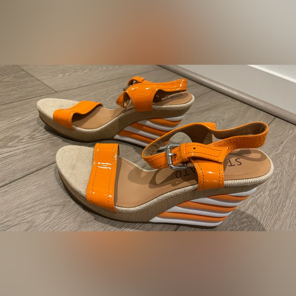 Women orange wedges